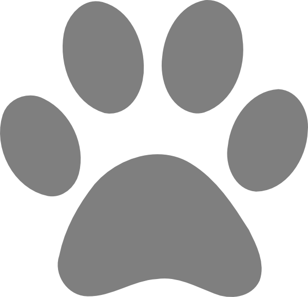 Grey Print Clip Art - Grey Paw Print Clip Art (600x578), Png Download