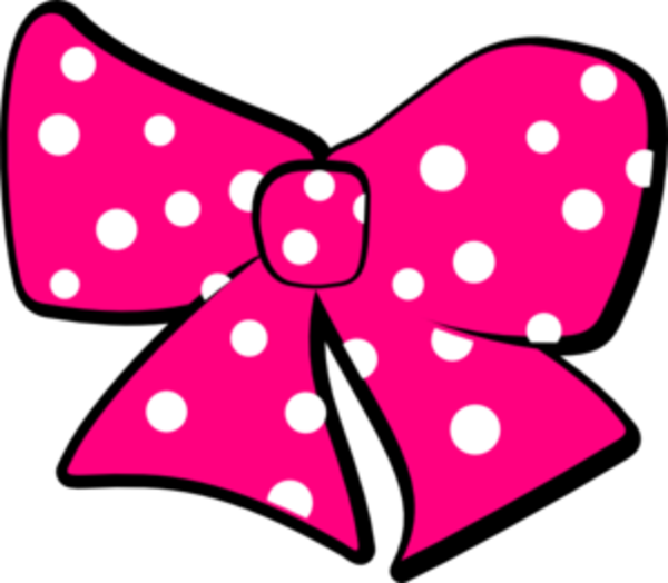 Minnie Mouse Head Minnie Mouse Bow Md Free Images At - Pink Polka Dot Bow Clipart (600x524), Png Download