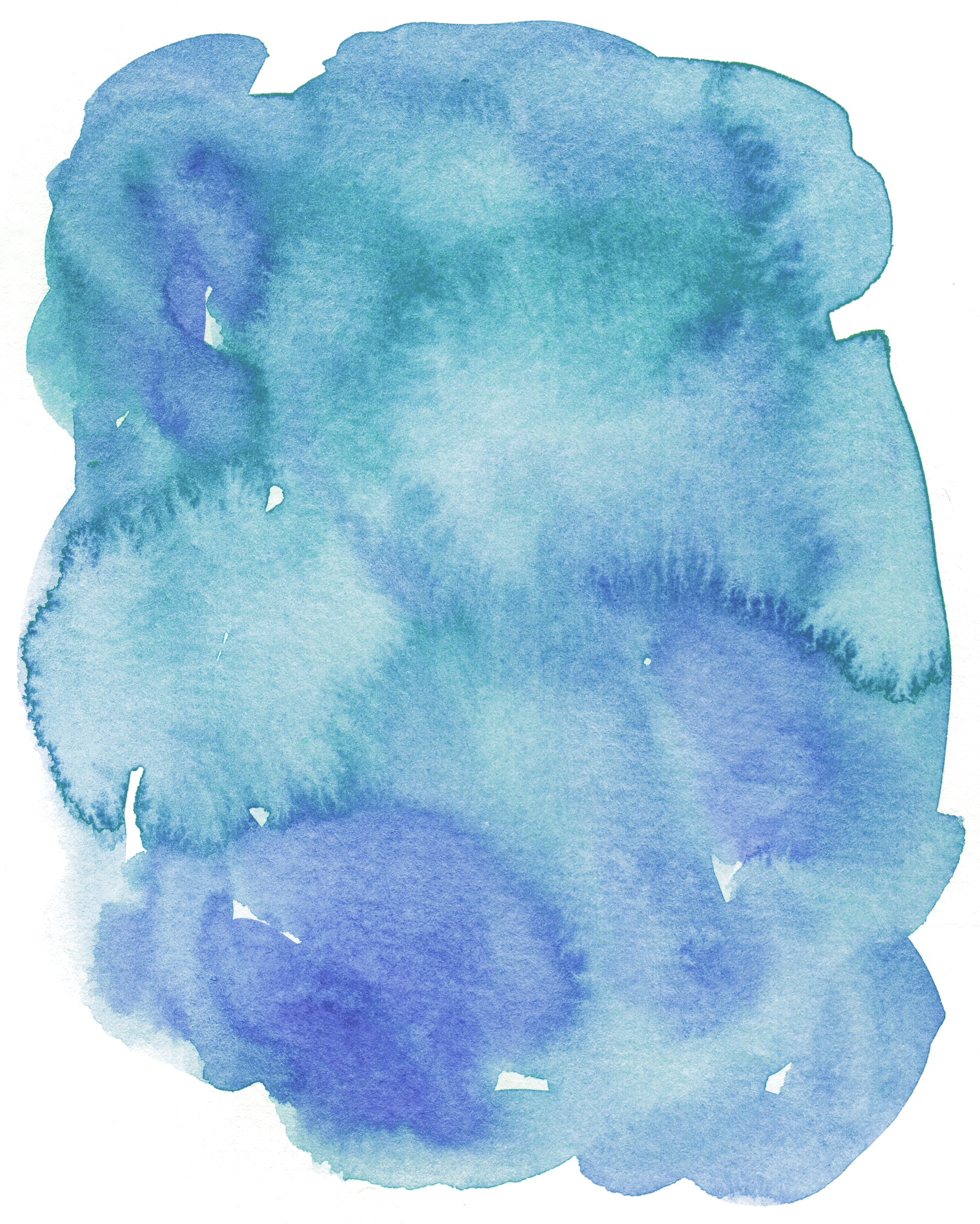 Blue Drawing Watercolor (2803x3500), Png Download