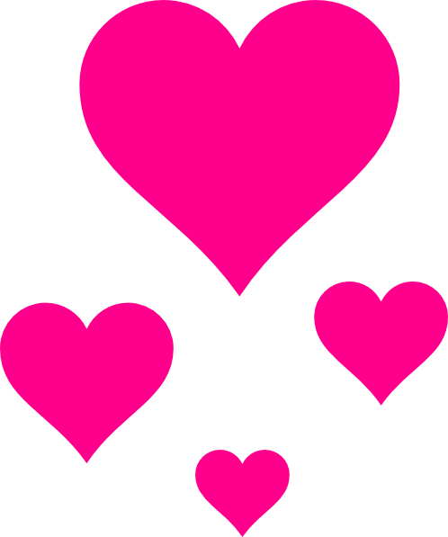Hearts Clip Art At - Transparent Small Pink Hearts (498x597), Png Download