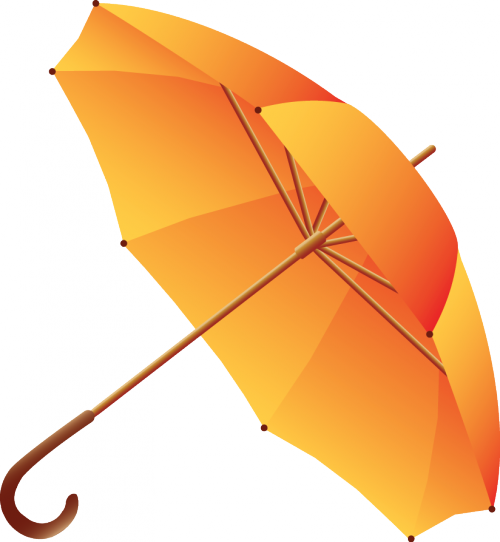 Umbrella Png Image - Orange Umbrella Png (500x542), Png Download