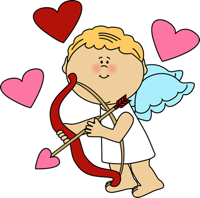 Cupid Love Hearts Clip Art - Cupid Clipart (400x397), Png Download