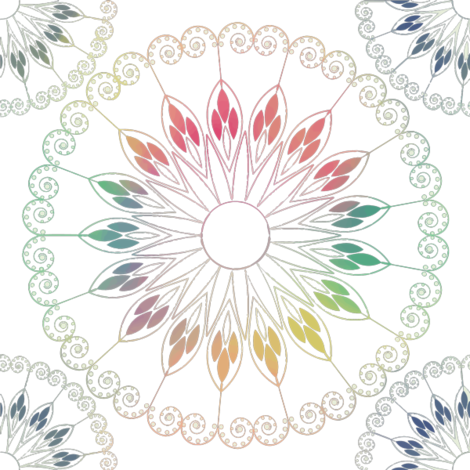Watercolor Stylized Flower Pattern Fabric By Suziedesign - Muster Mit Fliesen Legen (470x470), Png Download
