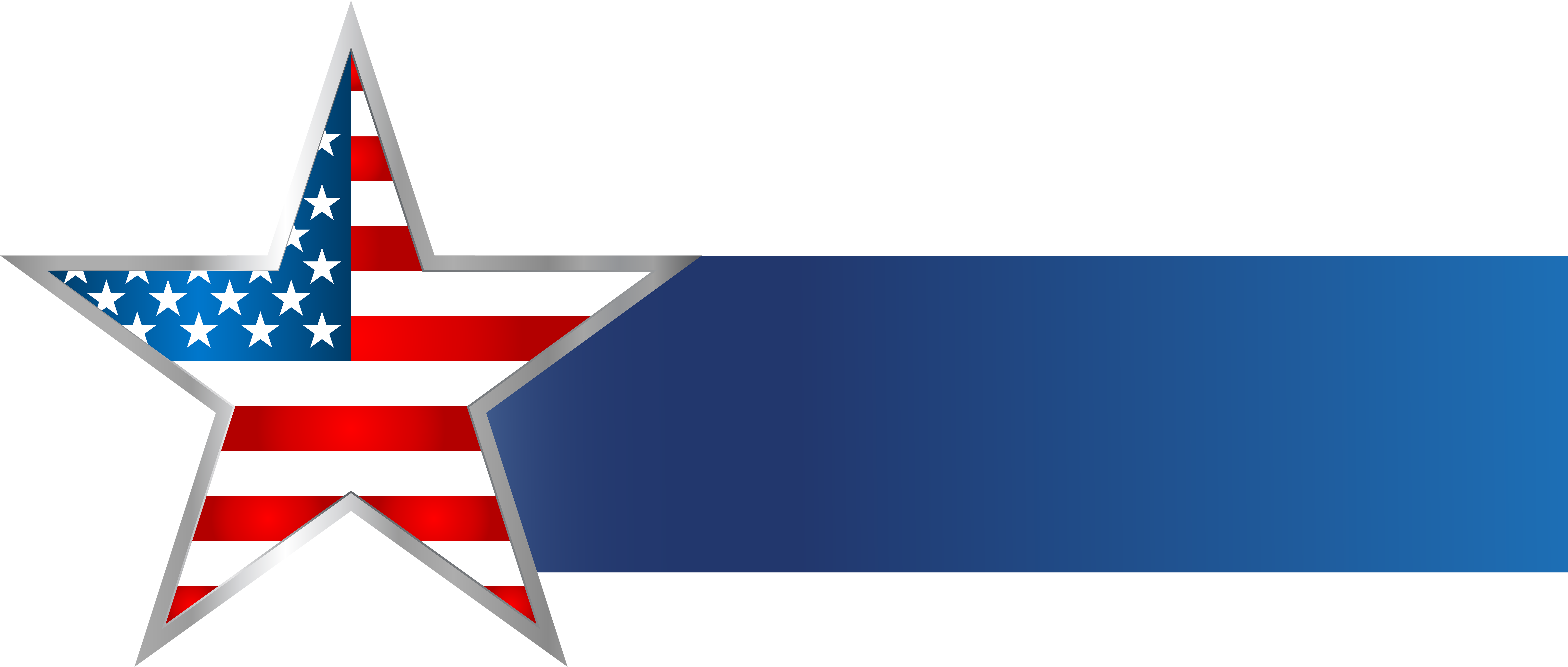 Usa Star Banner Png Clip Art Image - American Flag Banner Png (8000x3419), Png Download