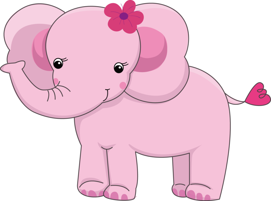 Pink Animals Clip Art (900x669), Png Download