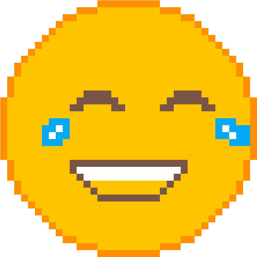 Crying-laughing Emoji - Pixel Art Deadpool Logo (1200x1200), Png Download