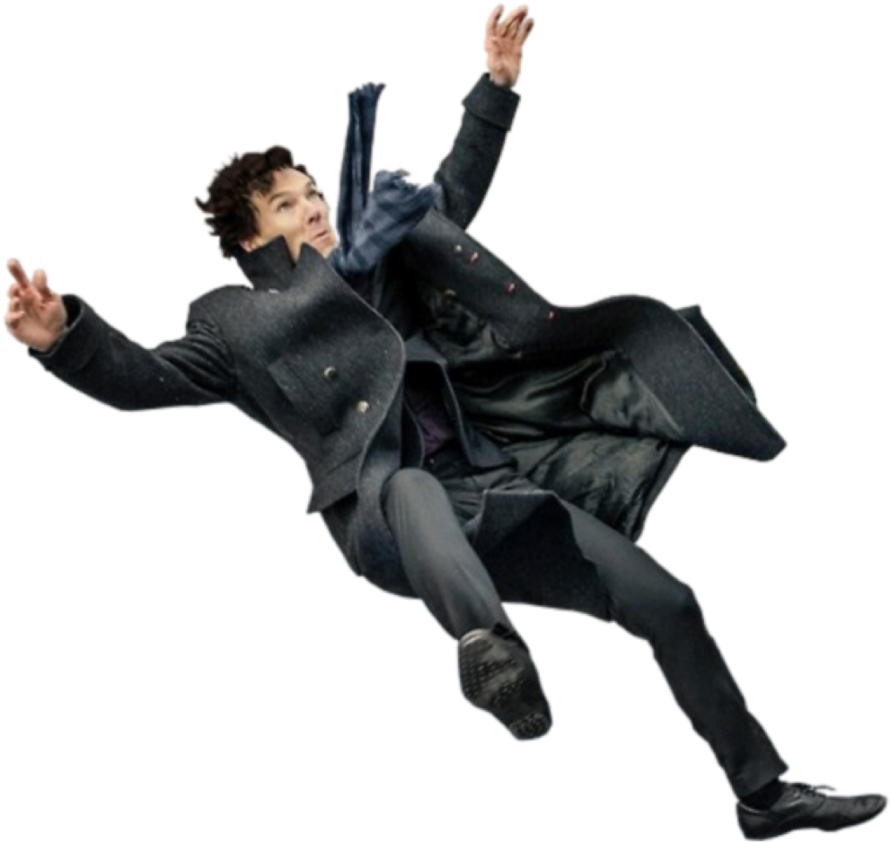 Sherlock Fall - Sherlock Falling Png (473x448), Png Download