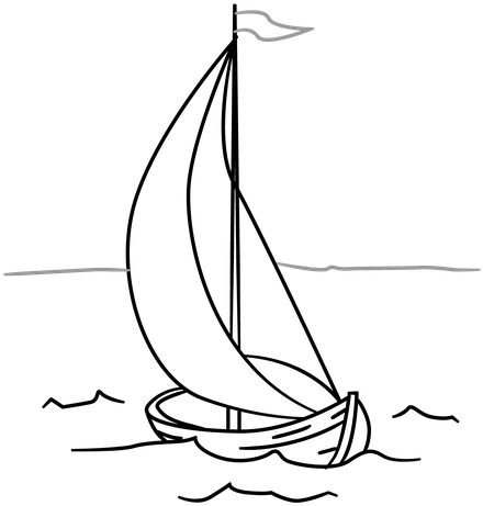 Small Boat Drawing - Drawing (500x500), Png Download