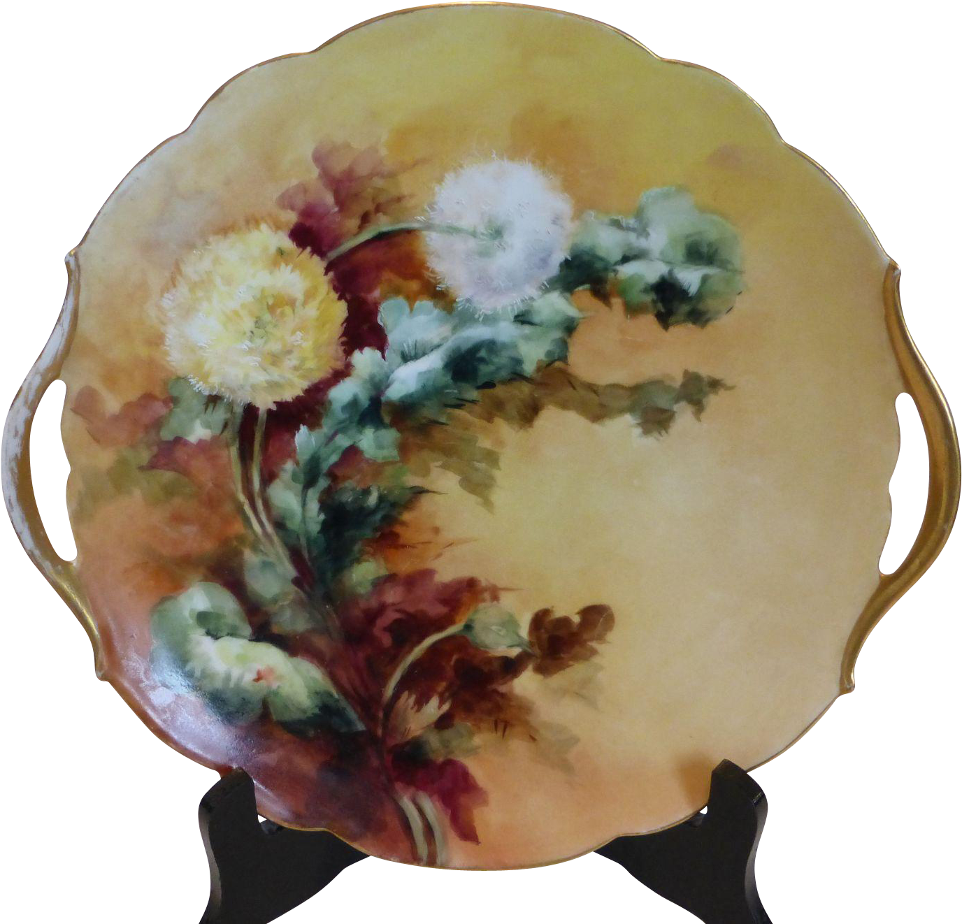Antique Limoges France Hand Painted Double Handled - Limoges (1375x1375), Png Download