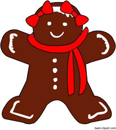 Cute Gingerbread Girl, Free Christmas Clip Art - Gingerbread Man (450x450), Png Download