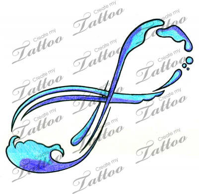 Water Infinity Sign Tattoo - Water Infinity Sign (400x400), Png Download