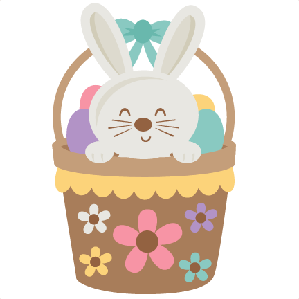 Picture Free In Basket Svg Scrapbook Cut File Cute - Cute Easter Bunny Clipart (432x432), Png Download
