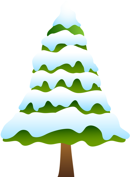 Snowy Pine Tree Clip Art Png Image - Pine Tree Clip Art Png (445x600), Png Download