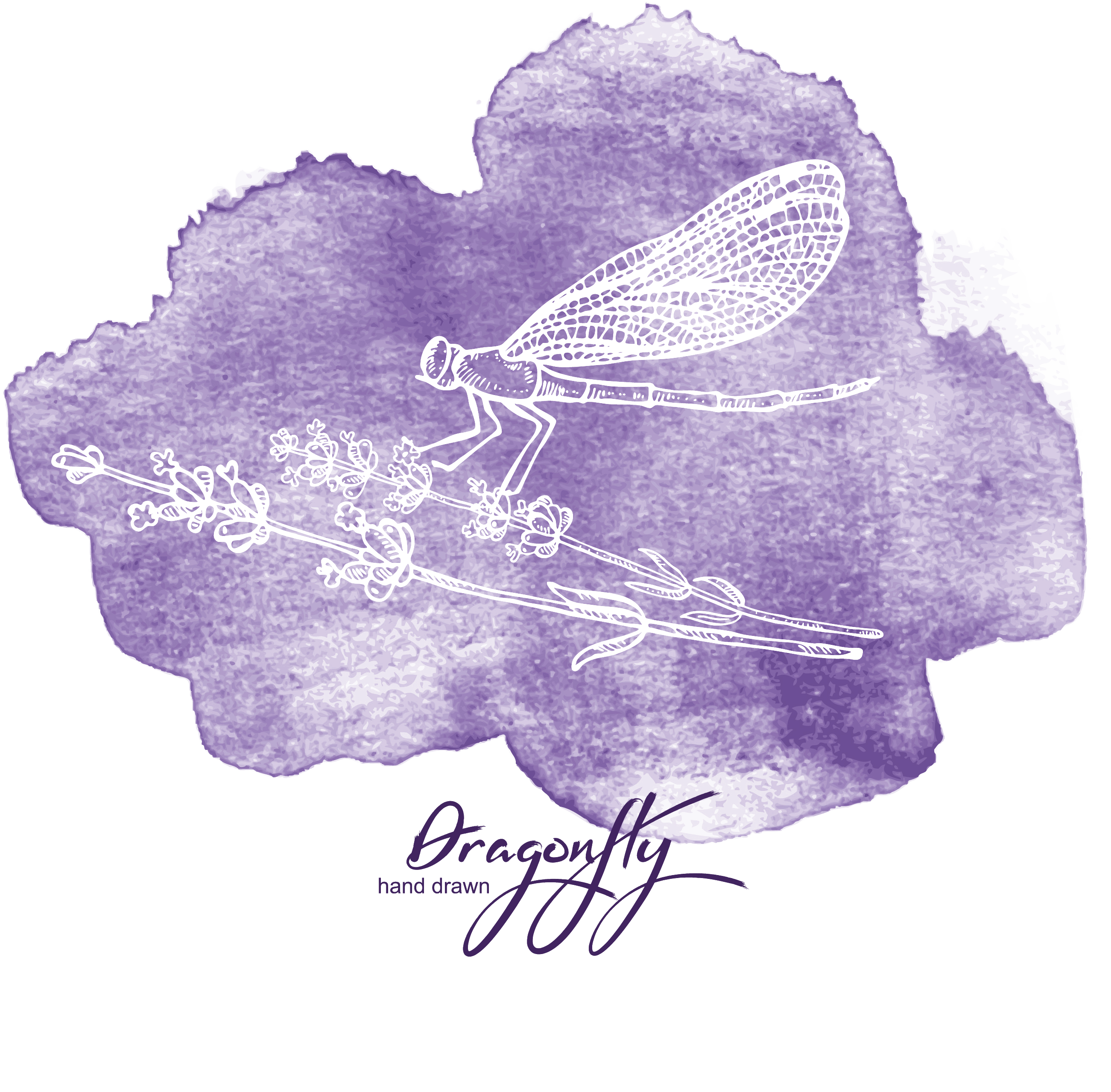 Svg Stock Creative Watercolor Painting Purple Dragonfly - Watercolor Purple Dragonfly (2800x2800), Png Download