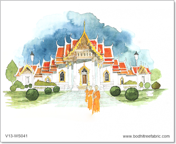 ลาย ไทย สี น้ำ (600x800), Png Download