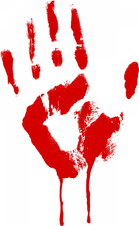 Handprint Svg - Blood Hand Transparent Background (450x732), Png Download