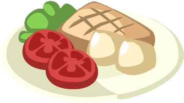 Tuna Steak With Vegetables - Steak And Vegetables Clipart (358x358), Png Download