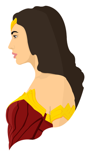 Wonder Woman Sticker - Drawing (528x528), Png Download