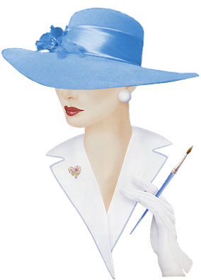 Alfabeto Animado Dama Elegante Con Sombrero Celeste - Modeles De Chapeaux Pour Peinture Sur Porcelaine (308x400), Png Download