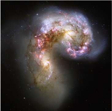 Antennae Galaxies - Poster: Antennae Galaxies, Hst Image, 61x61in. (640x360), Png Download