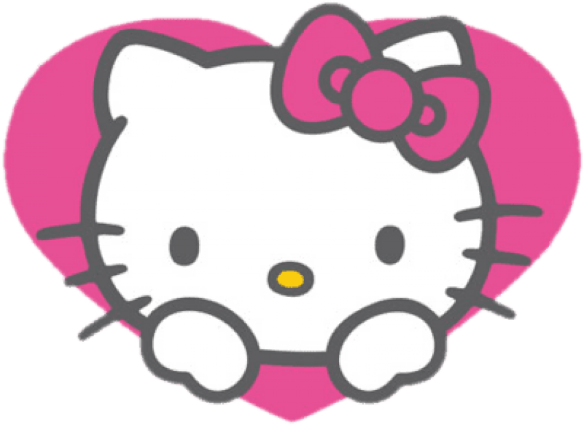 Hello Kitty Face Psd Download - Hello Kitty Red Heart (400x311), Png Download