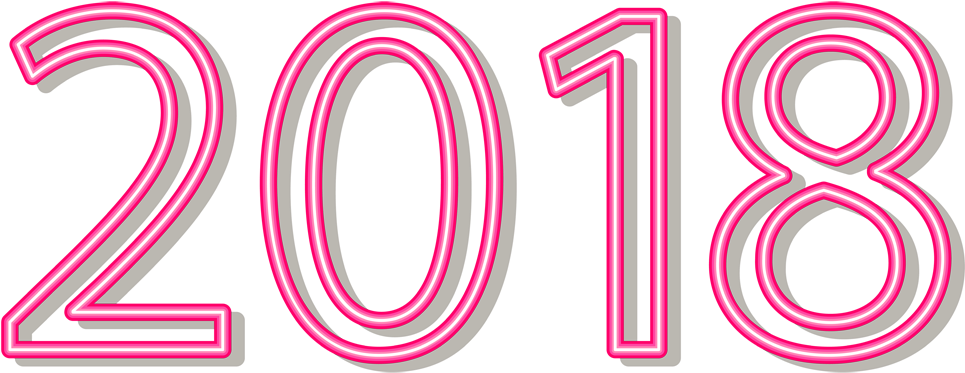 2018 Neon Effect Png Images - 2018 In Pink Png (1000x394), Png Download