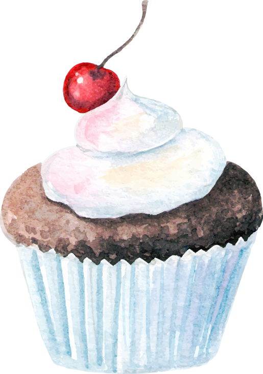 Watercolor Cupcakes - Cupcakes Png (515x732), Png Download