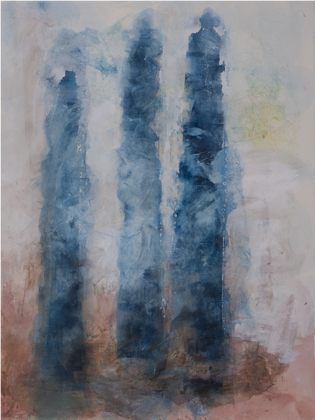 Three Sisters Blue Ii - Painting (600x600), Png Download