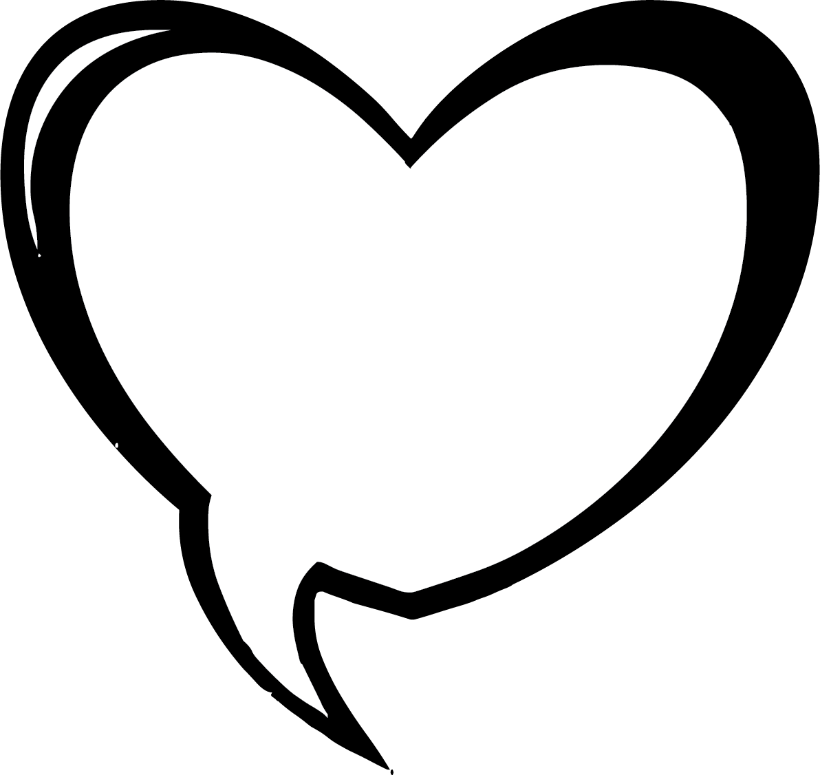 Blank Word Bubble - Heart Shaped Speech Bubble (1192x1126), Png Download