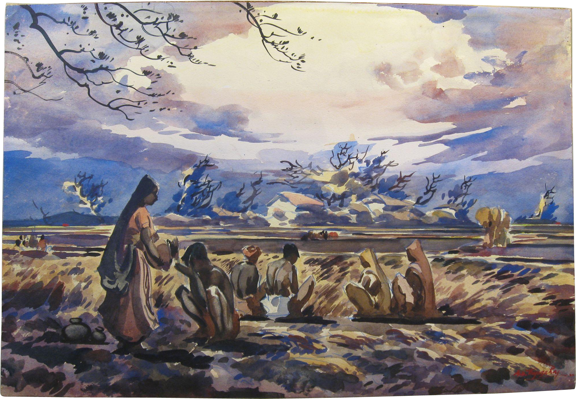 Vintage Original Watercolor By G - Artist (2007x2007), Png Download