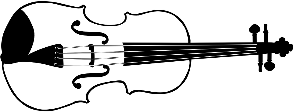 Free Vector Violin Clip Art - Violin Line Art (600x227), Png Download