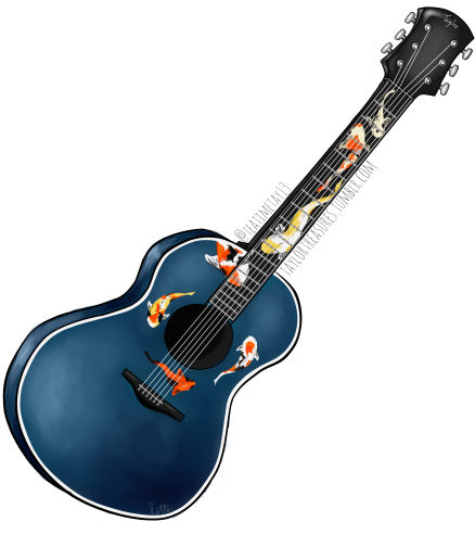 Taylor Swift Koi Fish Guitar - Fender 0968300021 Tim Armstrong Hellcat Acoustic-electric (500x500), Png Download