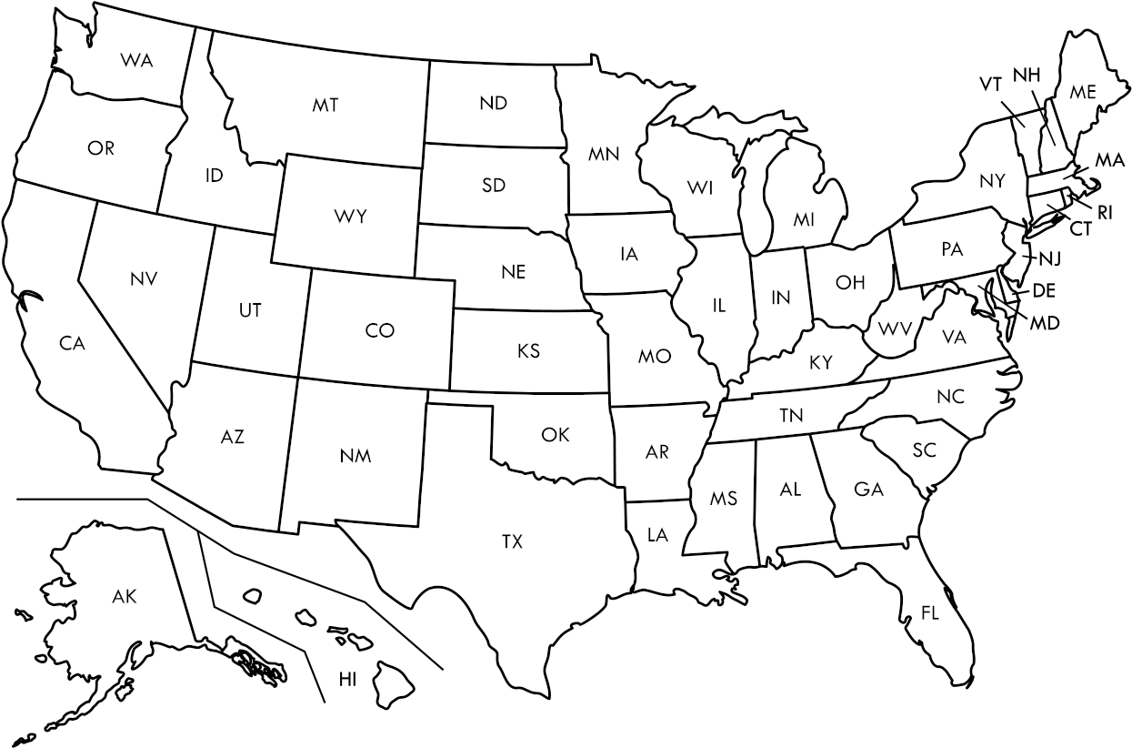 Blank Us Map Pdf Dolapmagnetbandco - Blank Map Of Us States (600x400), Png Download