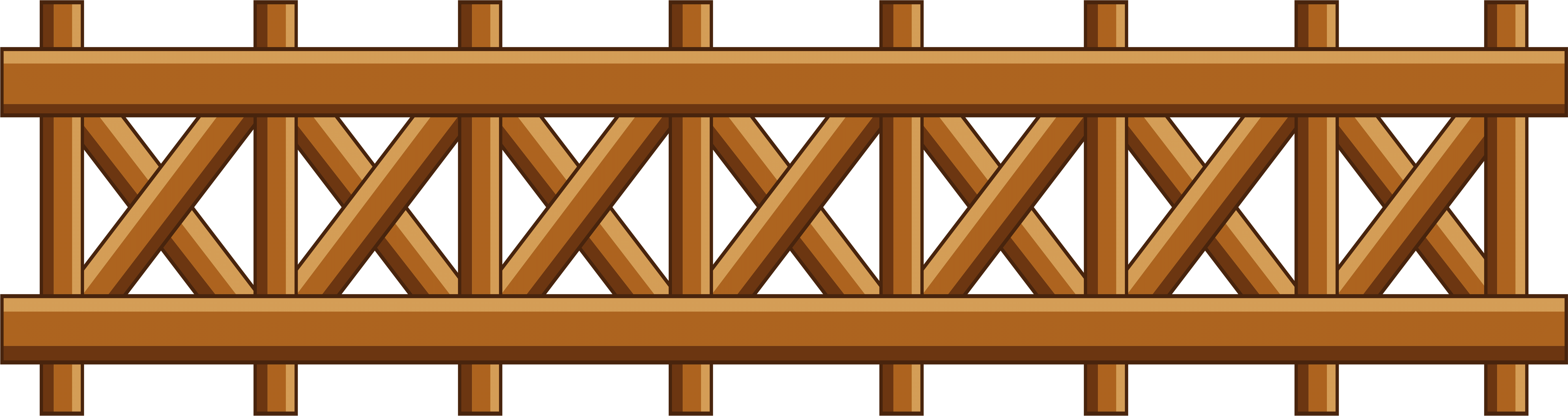 Flower Fence Cliparts - Wood Fence Clipart Png (7223x2000), Png Download