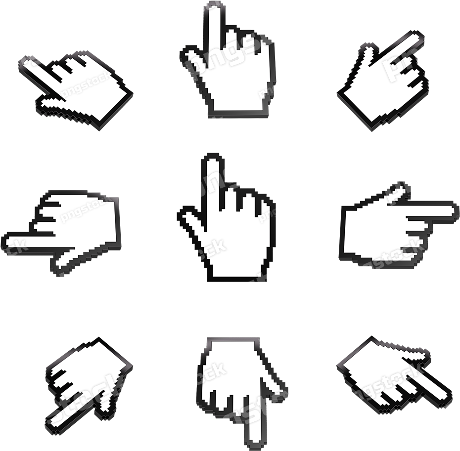 Mouse Cursor Hand Transparent - Mouse Cursor (1000x1000), Png Download