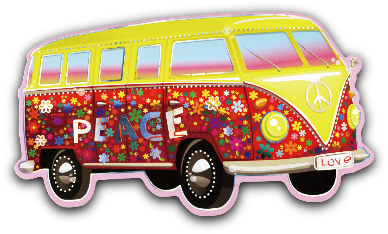 Hippie Bus Png Picture Black And White Stock - Hippie Birthday (1319x797), Png Download