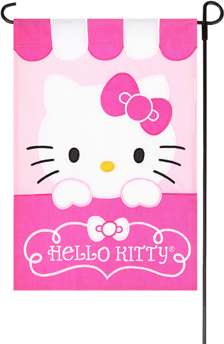 Spring Hello Kitty Embroidered / Applique Garden Flag - Hello Kitty Flag (700x700), Png Download