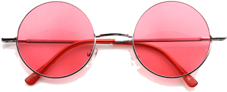 Transparent Sunglasses - Zerouv 7133 Lennon Style Round Circle Metal Sunglasses (460x460), Png Download