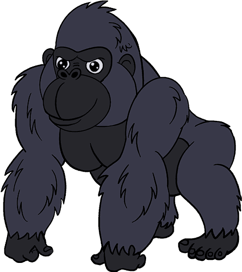 Drawing Gorilla Png Royalty Free Stock - Gorila En Dibujo (678x600), Png Download