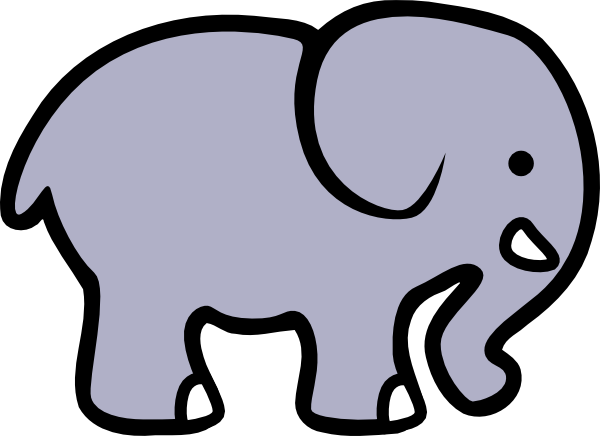 Tumblr Elephant Png - Simple Cartoon Elephant (500x363), Png Download