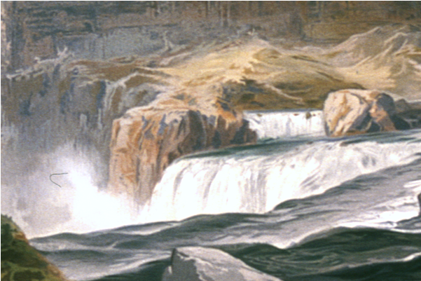 Molten Waterfall - Thomas Moran Canvas Art Shoshone Falls, Snake River, (600x600), Png Download