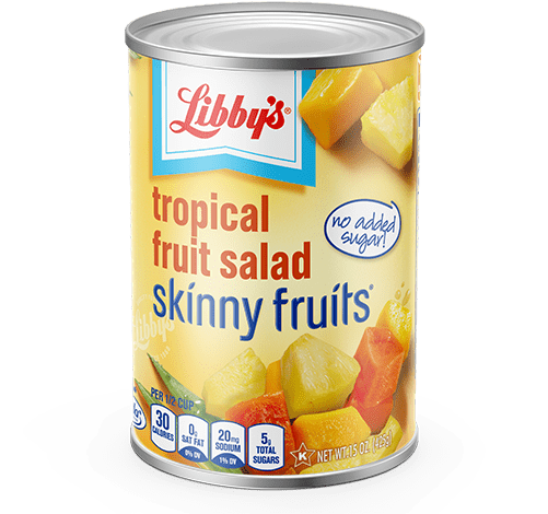 Skinny Tropical Fruits Salad No Sugar Added - Libbys Skinny Fruits Pineapple, Sliced - 15 Oz (500x500), Png Download
