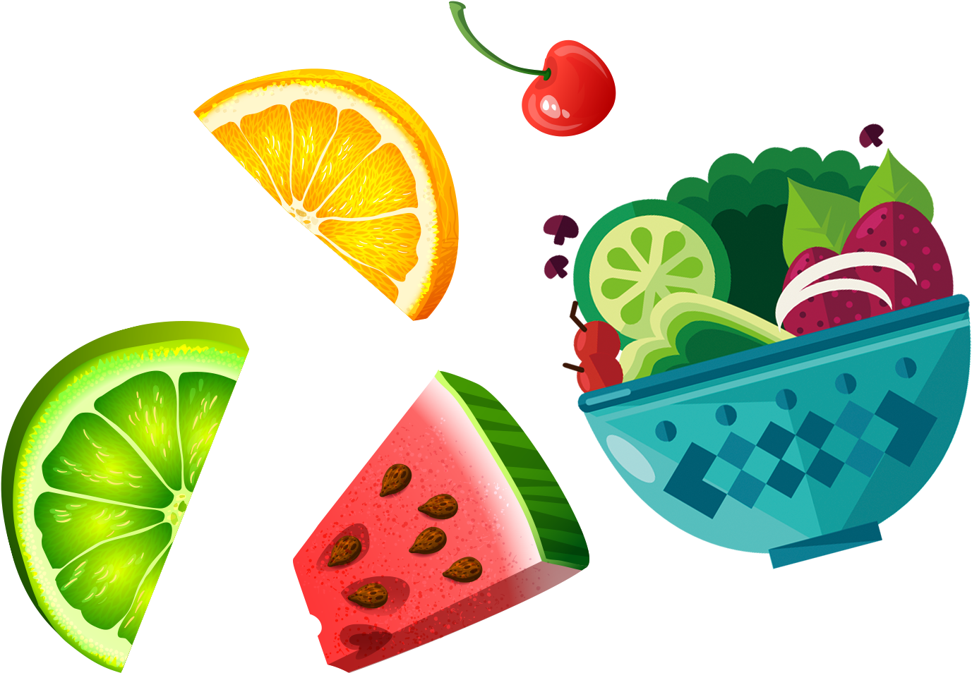 Picture Stock Raspberry Clipart Fruit Salad - Fruit Cartoon Png (1424x1000), Png Download