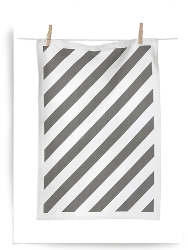 Grey Stripe Tea Towel - Caderno Brochura Capa Dura Universitário Love Pink (400x510), Png Download