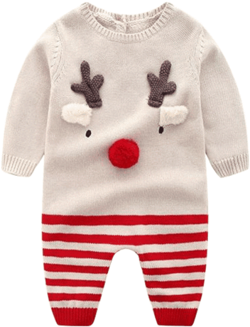Petite Bello Romper 18-24 Months Stripey Reindeer Romper - Clothing (480x480), Png Download