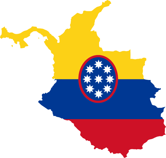 Bandera De Colombia - Map Of United States Of Colombia (583x557), Png Download
