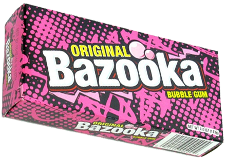 Bazooka Original Bubble Gum - Bazooka Bubble Gum Theater Size Box - 12 / Box (500x500), Png Download