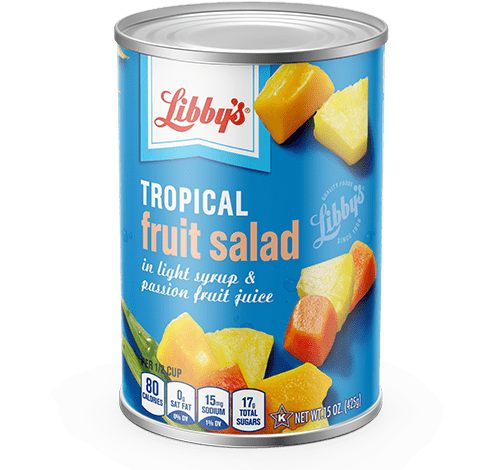 Tropical Fruit Salad - Libbys Tropical Chunky Red Papaya, In Light Syrup And (500x500), Png Download