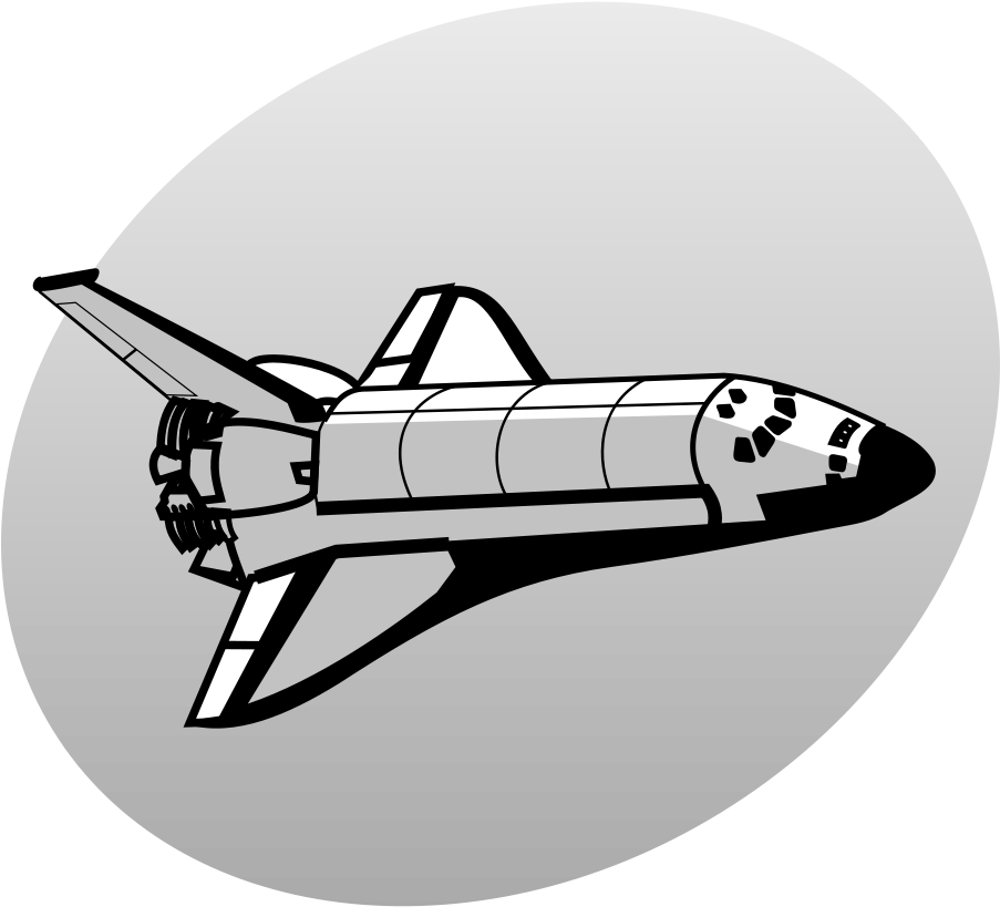 P Space Shuttle Grey - Cartoon Space Shuttle Real (400x360), Png Download