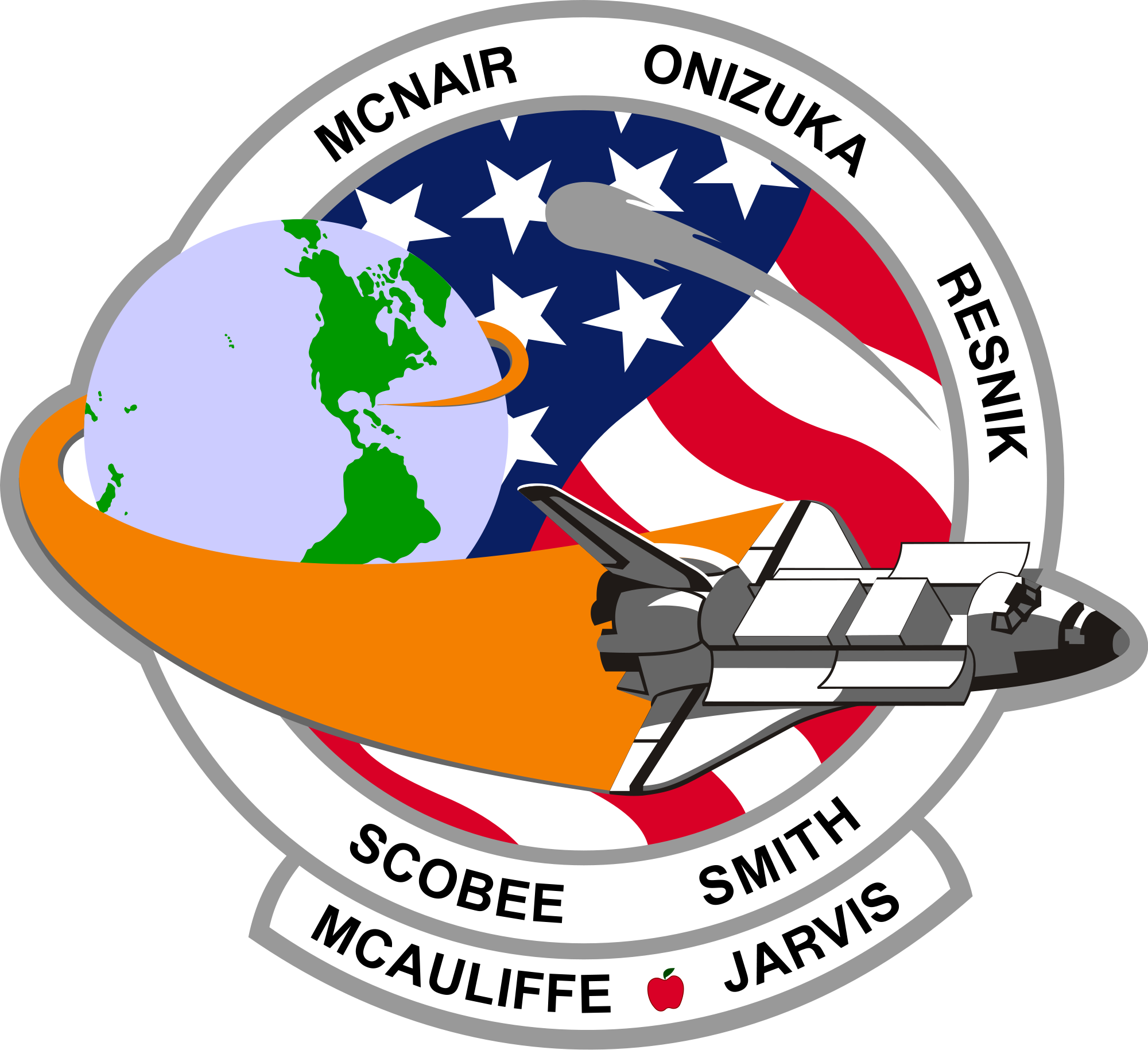 Space Shuttle Challenger - Sts 51 L (500x457), Png Download
